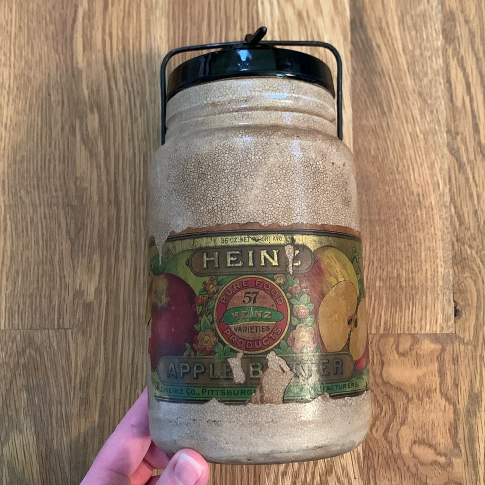 Antique 1910 Heinz Apple Butter Jar Stoneware Crock